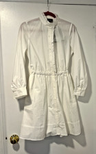TheKooples Paris 100% Cotton Ruffle Collar  Long Sleeve Mini Dress NWT MSRP $275