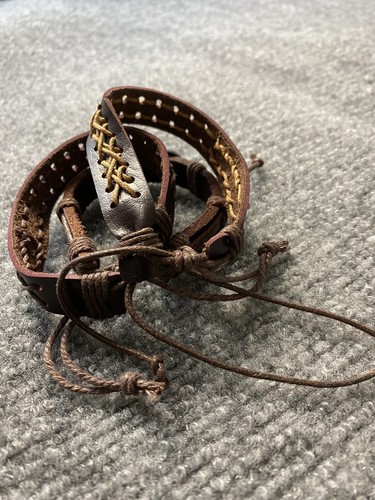 Juego de 3 Pulseras de Cuero Trenzado para Hombres Marrón Negro Ajustable Surfer Boho Pesca - Imagen 8 de 8