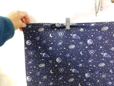 Outer Space Solar Navy Sparkle Planets Fabric Panel for Quilting/ Sewing & Craft
