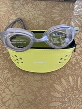 Adult-unisex Speedo Swim Goggles Gray W/ Yellow Case. Pre-owned, Never Worn