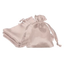 6Pcs 3 x 4 Inch Satin Bags with Drawstring Drawstring Gift Bag Champagne