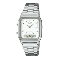 Casio AQ-230A-7DMQ Silver Resin Case with Silver Stainless Steel Band AQ-230A-7D