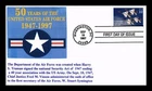 US COVER DEPARTMENT OF THE AIR FORCE 50TH ANNIVERSARY FIRST DAY ISSUE