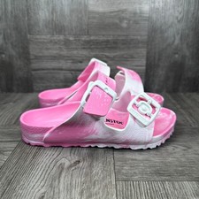 Birkenstock Arizona Sandals Kids 8 Pink White Marble EVA NEW