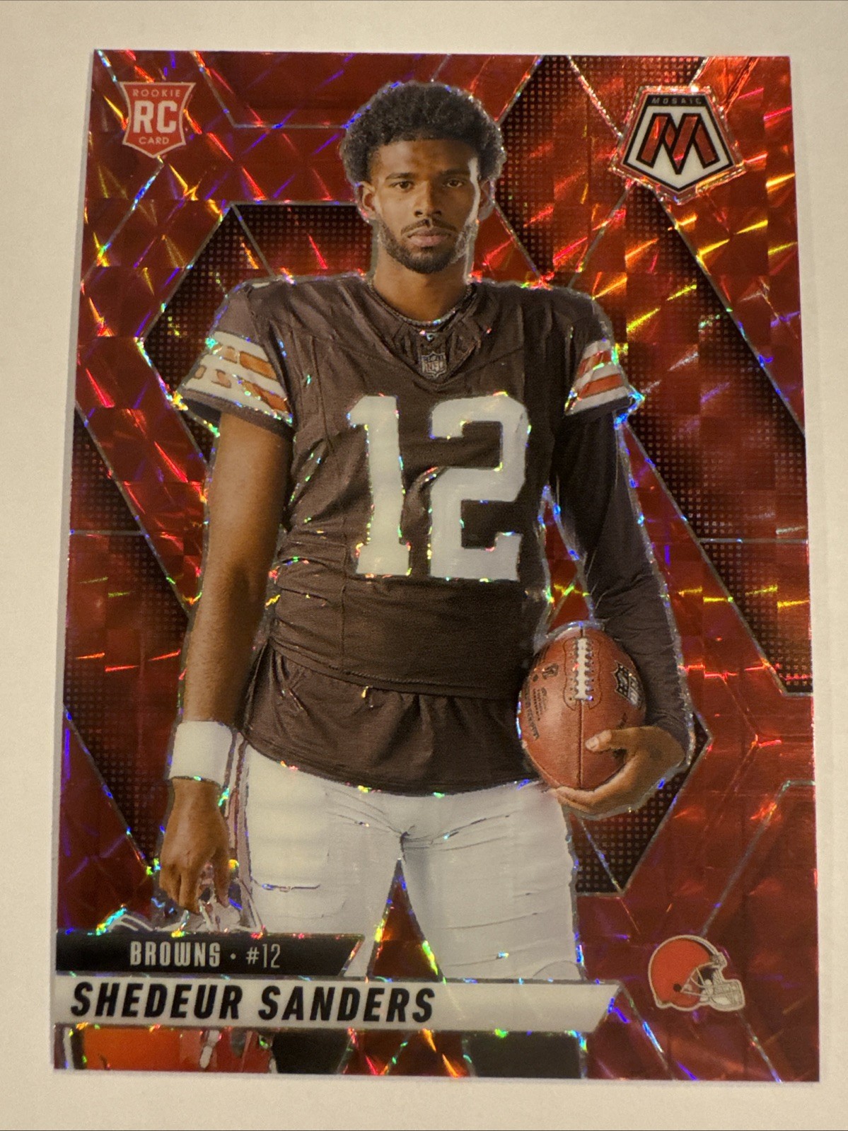 2025 Panini Mosaic Shedeur Sanders Red Prizm RC #290 Browns 