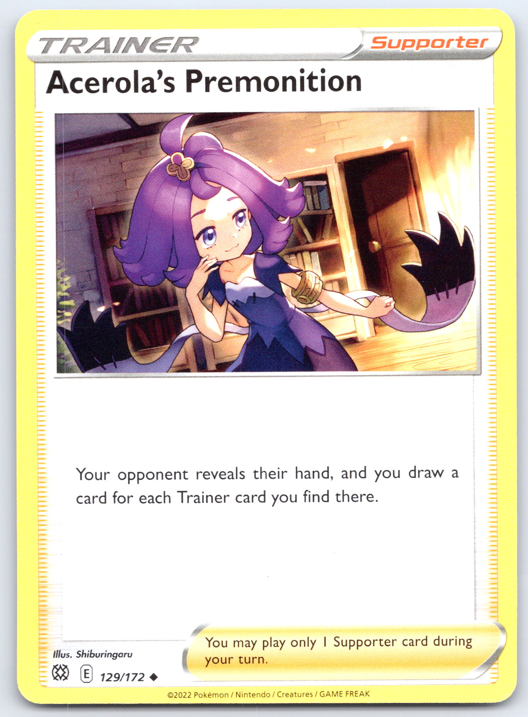 Pokemon TCG Acerola's Premonition SWSH09: Brilliant Stars NM Uncommon 129/172