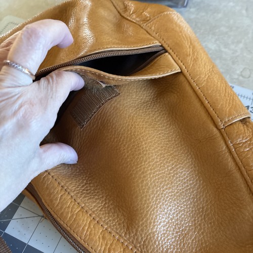 Bolso de frijoles LL vintage de cuero marrón Ameribag honda correa única utilidad saludable - Imagen 4 de 22