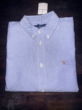 New NWT Ralph Lauren Boys Blue Oxford Dress Button Down Shirt Size 6 Free Ship