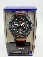 Casio MCW100H-4AV, Men's Chronograph Watch, 100 Meter WR, Orange Resin, Date,NEW