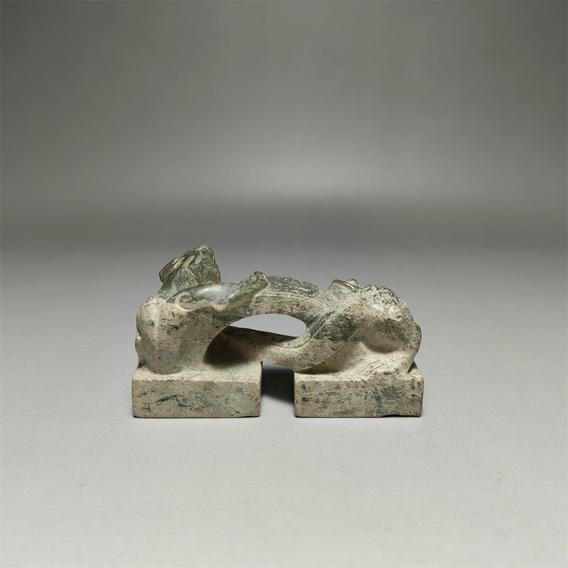 Chinese Antique Carved Dragon Jade Seal  