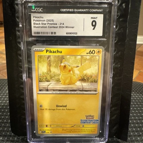 CGC 9 Mint Pikachu Black Star Promo Illustration Contest 2024 SVP 214 Pokemon