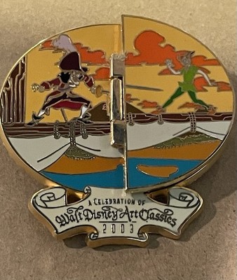 Limited Edition Peter Pan and Captain Hook Hinged Disney Pin 2003