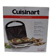 Cuisinart non stick two at a time sandwich maker cream sandwich csm4crmsa NEW