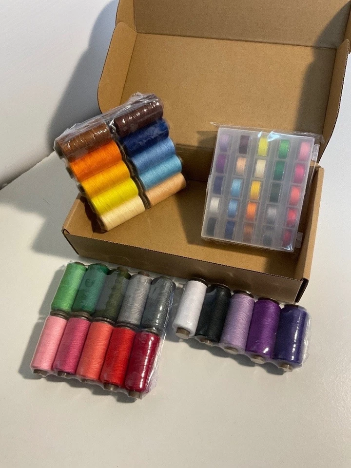 72Pcs 36 Colors Sewing Thread Spools Bobbins Kit Prewound New X0023ZBKZF - Image 2 of 4