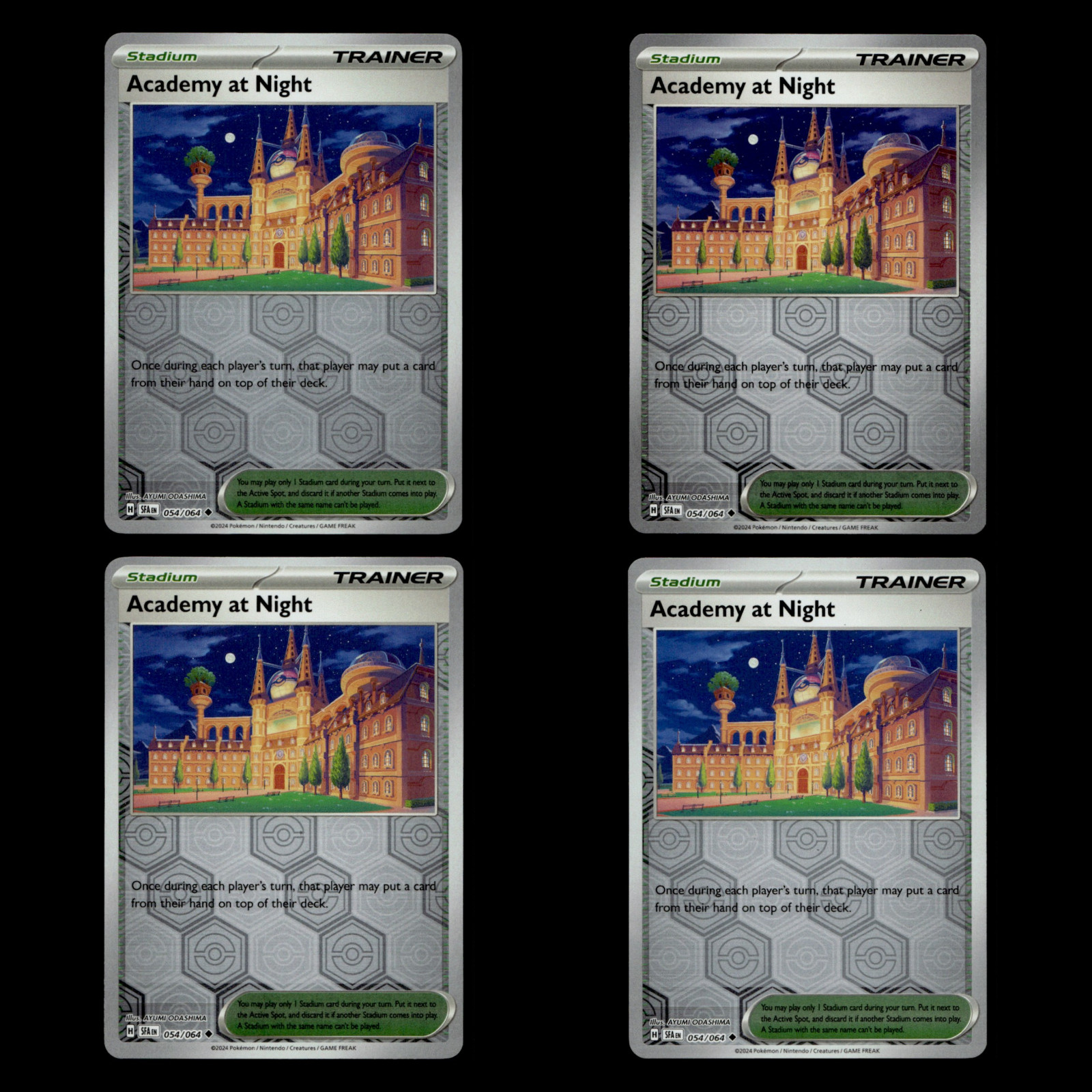 4x Academy at Night 54 Scarlet Violet Series Shrouded Fable 2024 Pokemon Cards
