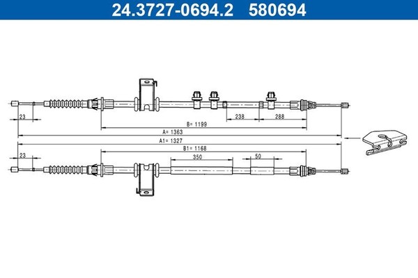 ATE Seilzug, Feststellbremse 24.3727-0694.2 FüR Ford-image