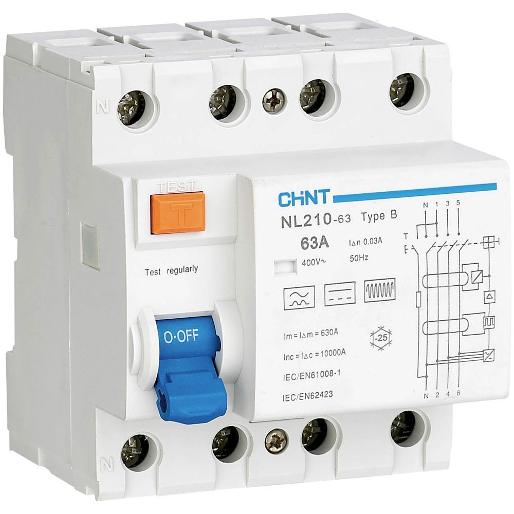 Chint RCCB RCD 10kA 63A 0.03A Earth Current Protection Switch