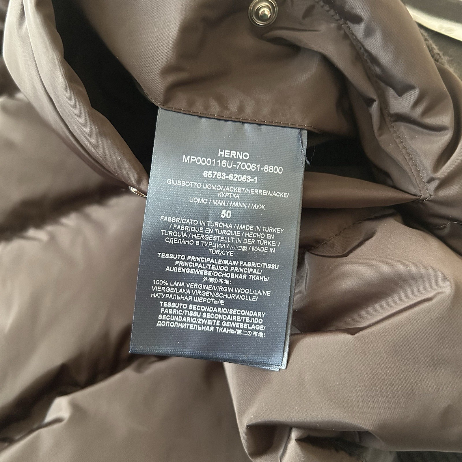 Herno Wool / Polyester Down Mixed Media Jacket Si… - image 3