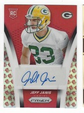 2014 Prizm /75 JEFF JANIS ROOKIE Red NFL Logo Auto card #AR-JJ SN #'d 42/75!. rookie card picture