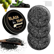 3Pcs Gray Hair Reverse Bar Soap, Black Shampoo Bar for Hair and Beard Darke