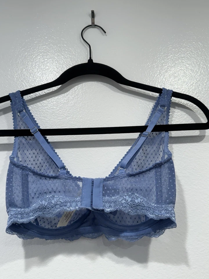 Sujetador Free People Mid Week Malla Punteada Con Aros Para Mujer Talla 32DD Transparente Sexy Foto 2 de 4