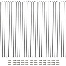 36 Heavy-Duty 14G Stainless Steel Bicycle Spokes 254-294mm with Brass Nipples