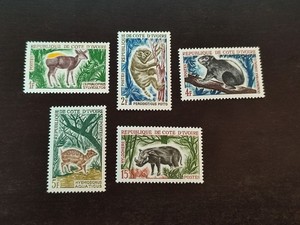 C0782 - Costa d'Avorio - 1964 - Mi 259 / 263 | Yv 211 / 214, 216 - Animali - MNH**