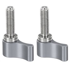 Rotary thread knob, 2pcs L type M5 17mm, aluminum alloy stainless steel