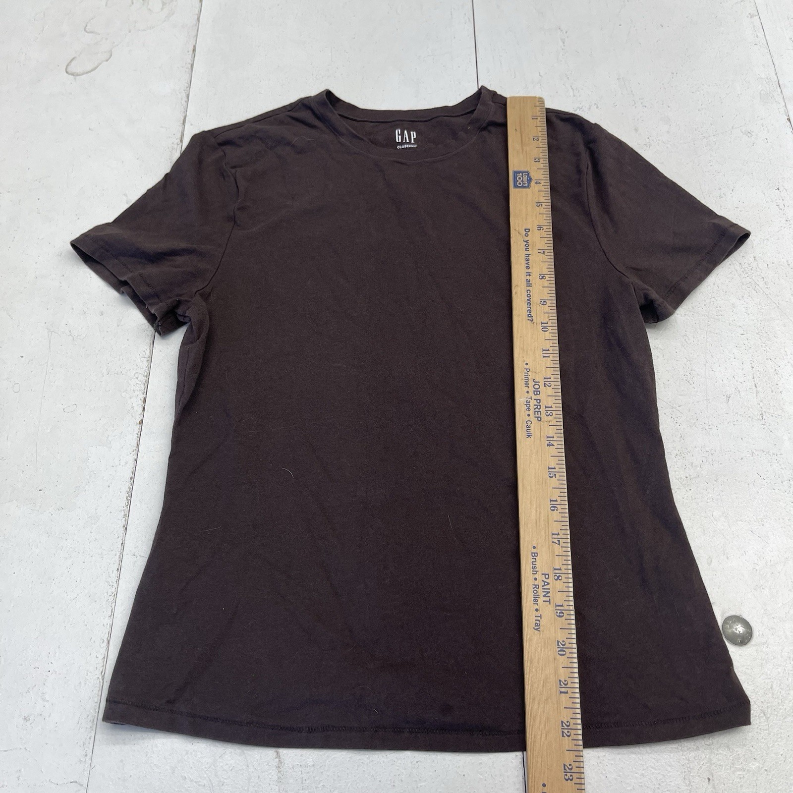 Gap Brown Close Knit Short Sleeve Basic Cotton Bl… - image 5