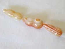 3 SARDONYX 32mmX15mm FOCAL SEMI PRECIOUS BEADS spf36