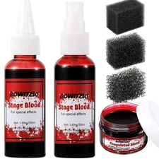 Bowitzki Fake Blood 3PCS Stage + Spray + Coagulated 8 colors 