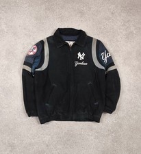 Giacca bomber vintage anni 90 New York Yankees MLB G-III pelle scamosciata Varsity NY XS