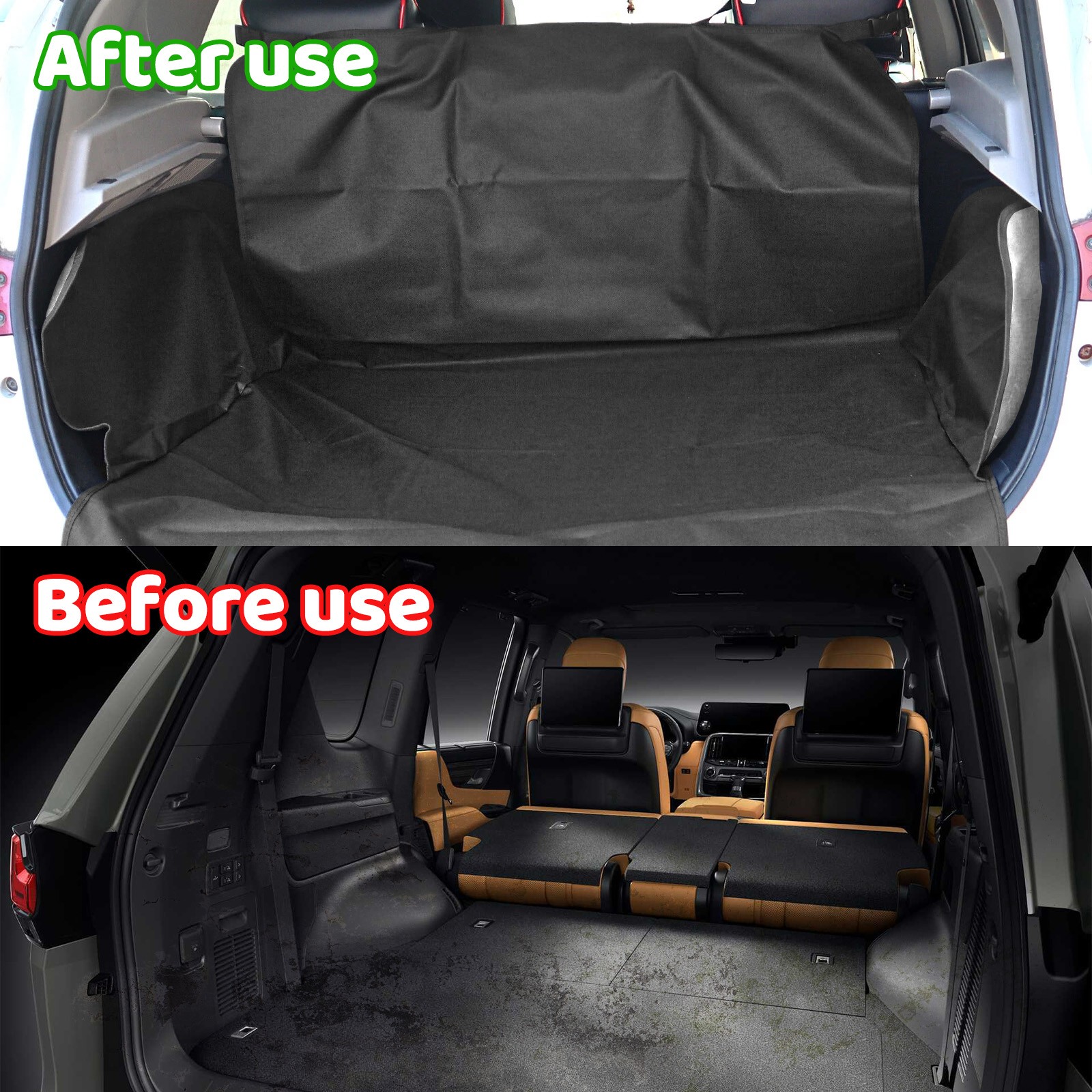 Car Boot Cargo Liner Trunk Protector Dog Pet Mat for Most Cars Trucks SUV Black