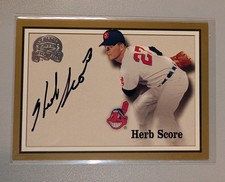 2000 Fleer Greats of the Game Herb Score Indians On Card Auto GOTG Signed