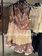 ZARA NEW WOMAN MINI ASYMMETRIC FLORAL BEADED PRINT HALTER DRESS 7200/303/050