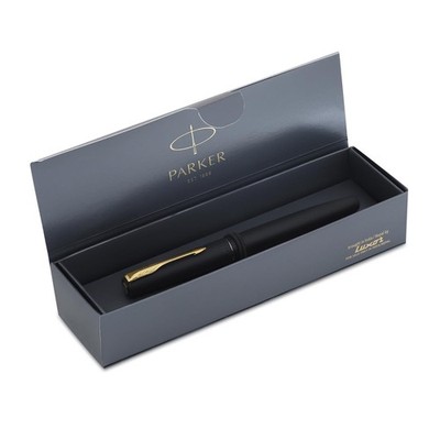 Parker Frontier Fountain Pen Matte Black Body with Gold Trim