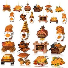 36 Pcs Fall Thanksgiving Ornaments Fall Tree Decorations Turkey Gnome Maple