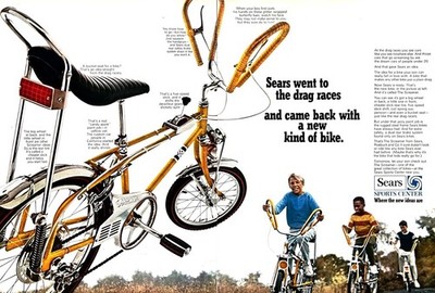 1968 SEARS STINGRAY BICYCLE Genuine Vintage 2-PAGE Print Ad 13.5'' x 20''
