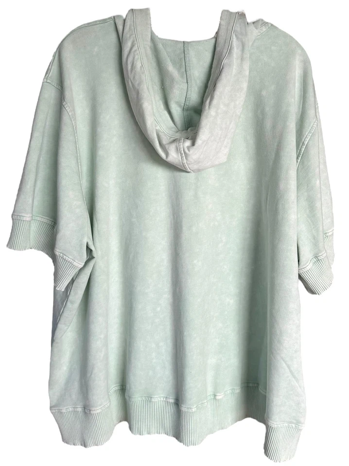 Top con capucha para mujer Jane & Delancey teñido manga corta talla grande 2X como nuevo Foto 2 de 4