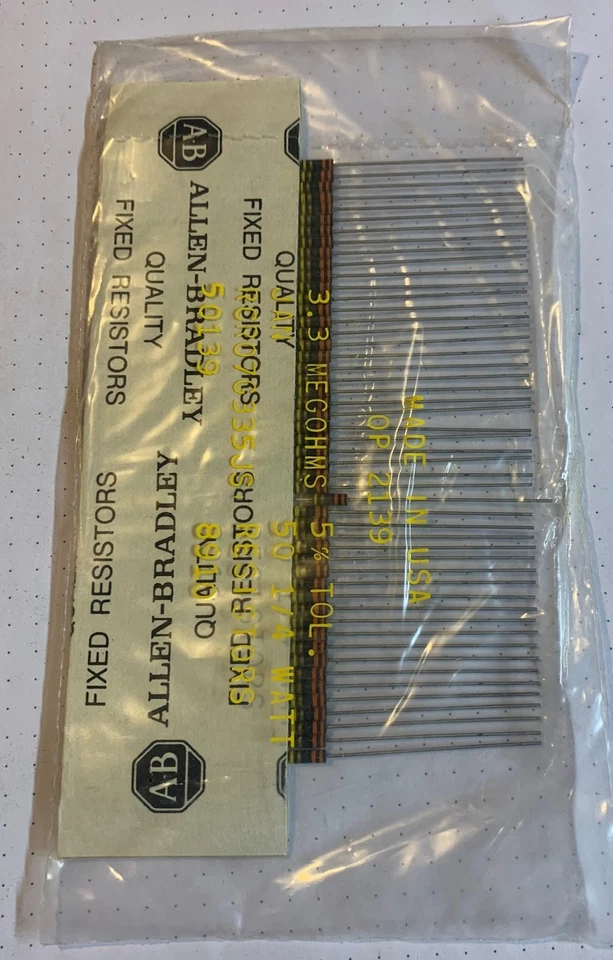 700 resistencias Allen Bradley 1/4 W carbono comp, varios valores, nuevas en stock Foto 2 de 4