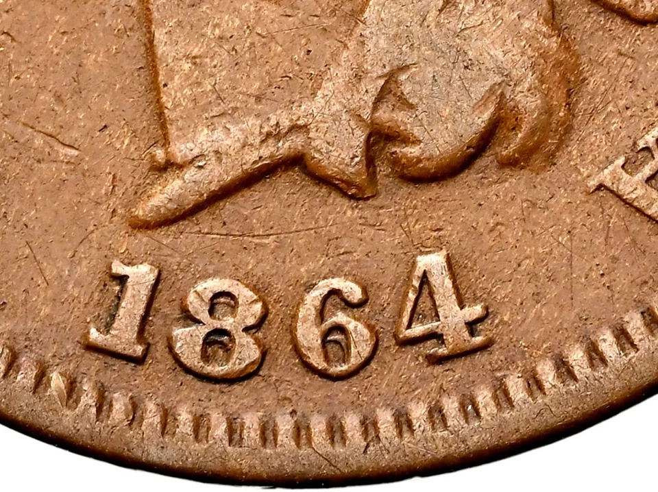 1864 L  1C 86/86 BRONZE INDIAN HEAD CENT (PENNY) FS-2306 NGC F15 BN #8403089-009 - Image 4 of 4