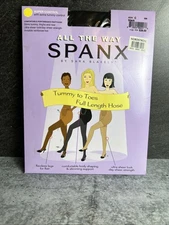 Spanx All The Way Super Control Black Size C Tummy to toes full length hose