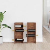 Regal Braun 24 X 13 X 54 Cm Massives Mahagoni Holz