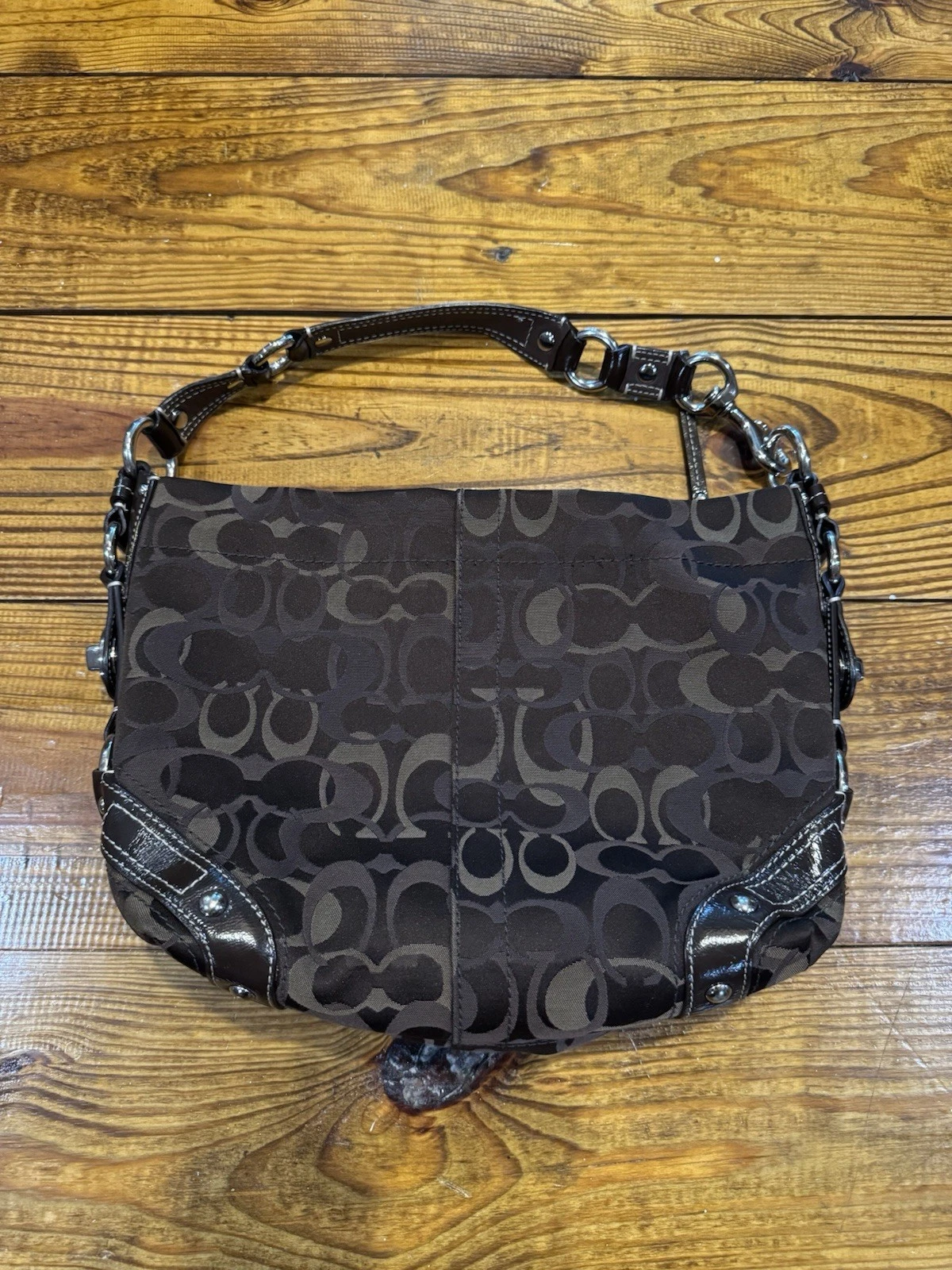 Borsa a mano Coach Carly firmata borsa in pelle vintage designer Y2K monogramma