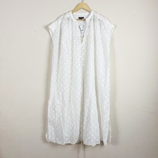 J. Crew Tunic Pom Pom White Midi Dress Size Large