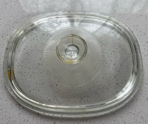 Pyrex F12C Replacement Lid Clear Oval Ribbed Casserole Corning Ware 1-1/2 Quart