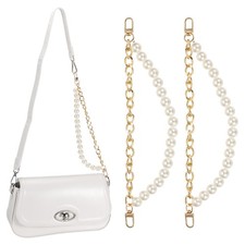 12.6" Pearl Bag Extender Chain, 2Pcs Replacement Strap, Gold Tone