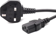 UK Power Cable,Computer & Monitor Power Cable,1 Metre 3 Pin Mains Power Lead UK