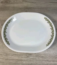VTG. Corelle SPRING BLOSSOM GREEN Crazy Daisy 12.25" Oval Serving Platter,MCM,EC