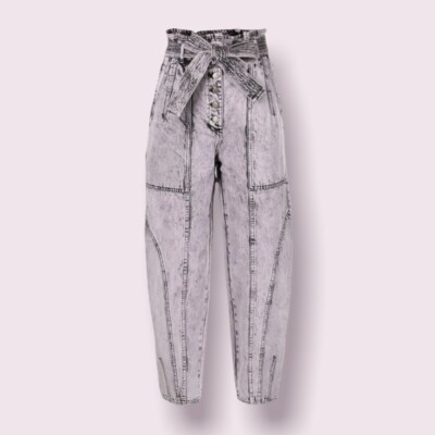 Jeans Ulla Johnson Brier - Taille 4, Couleur Lilas, Coupe Wide-leg Et Taille Haute